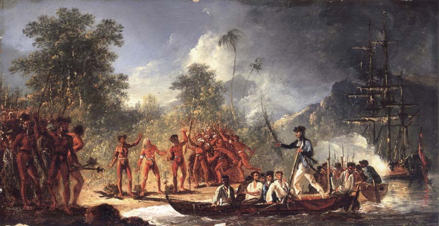 unknow artist The Landing at Tanna Tana one of the new hebrides